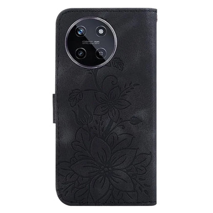 For Realme 11 4G (159.9x73.3x7.95mm) Wallet Leather Phone Case Flower Pattern