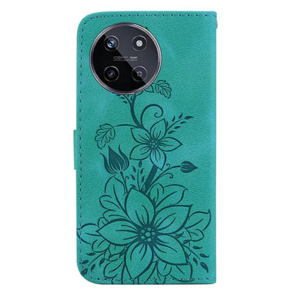 For Realme 11 4G (159.9x73.3x7.95mm) Wallet Leather Phone Case Flower Pattern