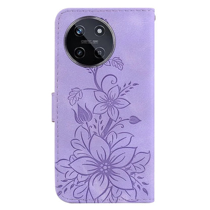 For Realme 11 4G (159.9x73.3x7.95mm) Wallet Leather Phone Case Flower Pattern