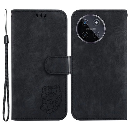 For Realme 11 4G (159.9x73.3x7.95mm) Phone Case Wallet Cover Tiger Pattern Imprinted