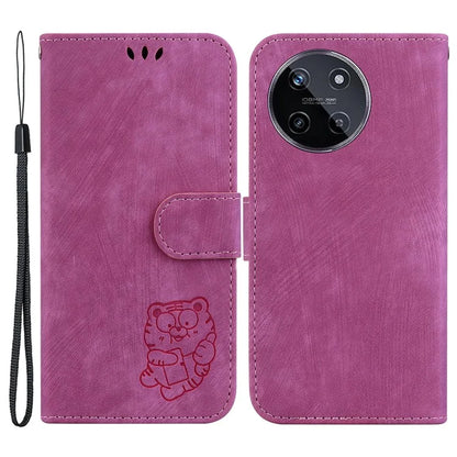 For Realme 11 4G (159.9x73.3x7.95mm) Phone Case Wallet Cover Tiger Pattern Imprinted