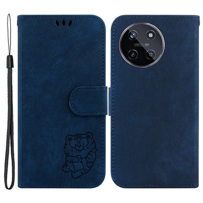 For Realme 11 4G (159.9x73.3x7.95mm) Phone Case Wallet Cover Tiger Pattern Imprinted