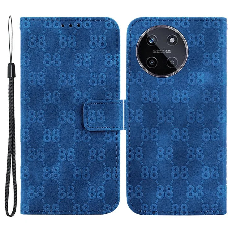 For Realme 11 4G (159.9x73.3x7.95mm) Leather Case Wallet Stand Cover Double 8-Shape