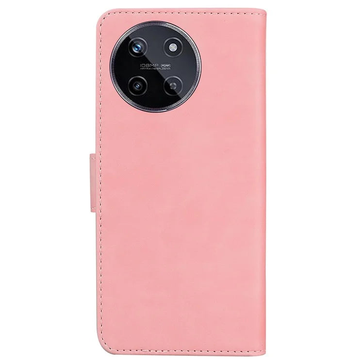For Realme 11 4G (159.9x73.3x7.95mm) Leather Case Butterfly Pattern Wallet Cover
