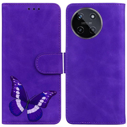 For Realme 11 4G (159.9x73.3x7.95mm) Leather Case Butterfly Pattern Wallet Cover