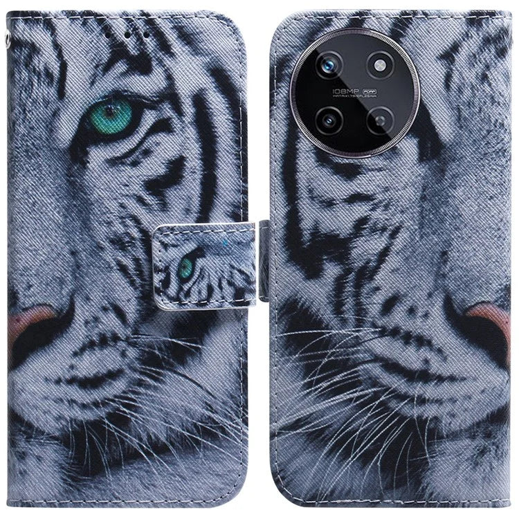 For Realme 11 4G (159.9x73.3x7.95mm) Leather Wallet Phone Case Pattern Printing