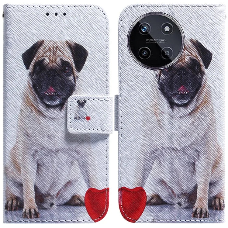 For Realme 11 4G (159.9x73.3x7.95mm) Leather Wallet Phone Case Pattern Printing