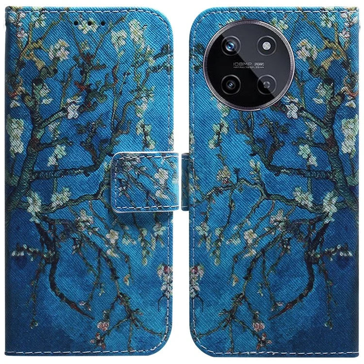 For Realme 11 4G (159.9x73.3x7.95mm) Leather Wallet Phone Case Pattern Printing