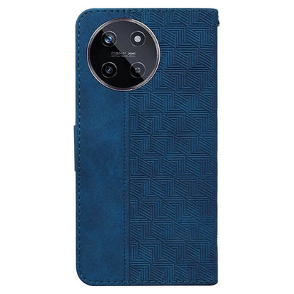 For Realme 11 4G (159.9x73.3x7.95mm) Leather Case Geometry Pattern Phone Wallet