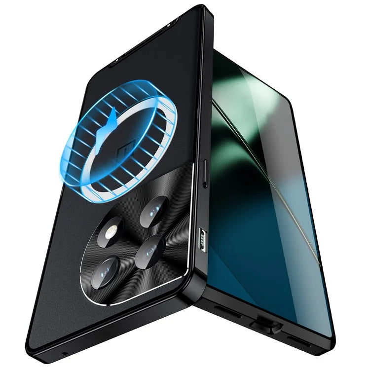 For OnePlus 12 5G Matte Case Compatible with MagSafe Metal Frame Protective Phone Cover