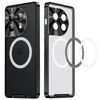 For OnePlus 12 5G Matte Case Compatible with MagSafe Metal Frame Protective Phone Cover