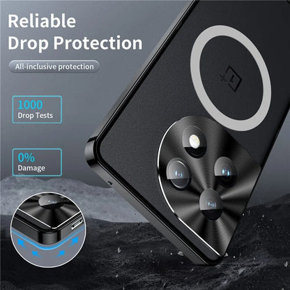 For OnePlus 12 5G Matte Case Compatible with MagSafe Metal Frame Protective Phone Cover