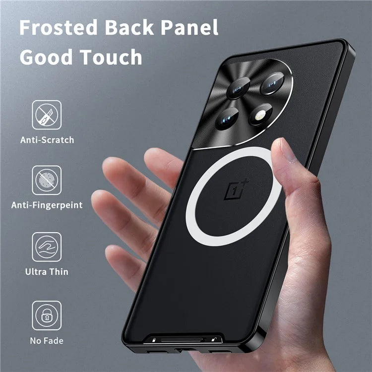 For OnePlus 12 5G Matte Case Compatible with MagSafe Metal Frame Protective Phone Cover