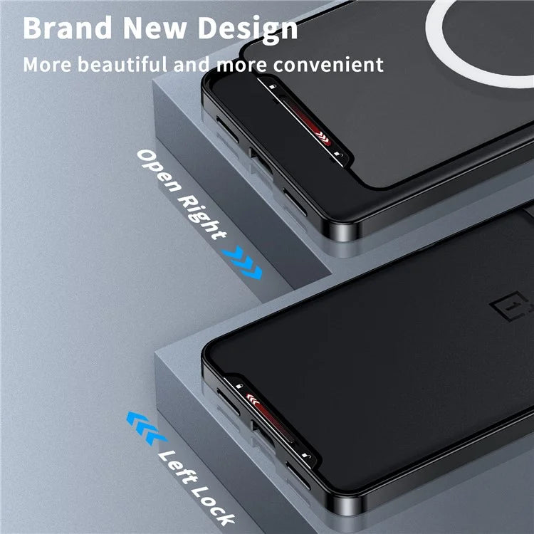 For OnePlus 12 5G Matte Case Compatible with MagSafe Metal Frame Protective Phone Cover