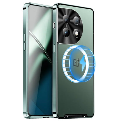 For OnePlus 12 5G Matte Case Compatible with MagSafe Metal Frame Protective Phone Cover