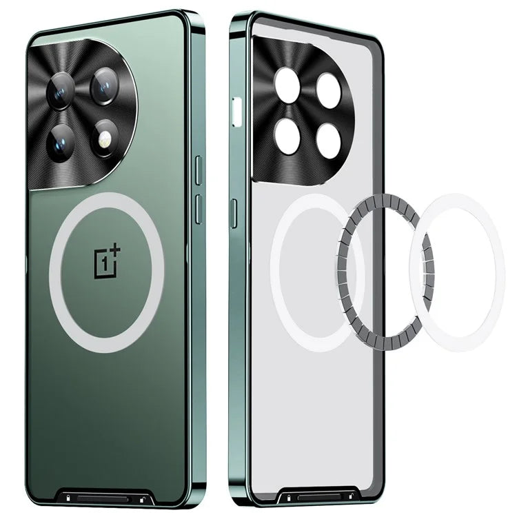 For OnePlus 12 5G Matte Case Compatible with MagSafe Metal Frame Protective Phone Cover