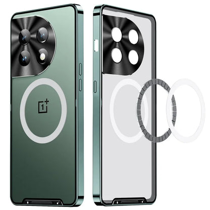 For OnePlus 12 5G Matte Case Compatible with MagSafe Metal Frame Protective Phone Cover