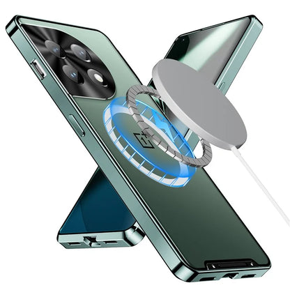 For OnePlus 12 5G Matte Case Compatible with MagSafe Metal Frame Protective Phone Cover