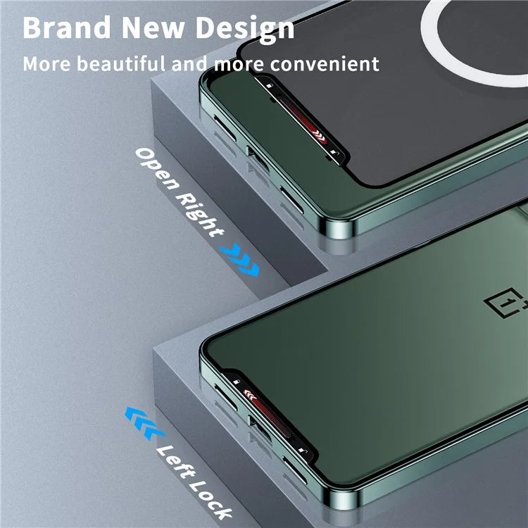 For OnePlus 12 5G Matte Case Compatible with MagSafe Metal Frame Protective Phone Cover