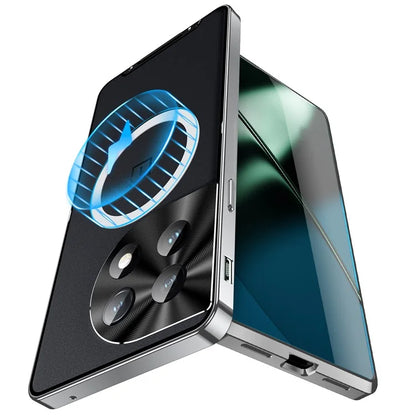 For OnePlus 12 5G Matte Case Compatible with MagSafe Metal Frame Protective Phone Cover