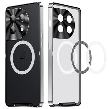 For OnePlus 12 5G Matte Case Compatible with MagSafe Metal Frame Protective Phone Cover