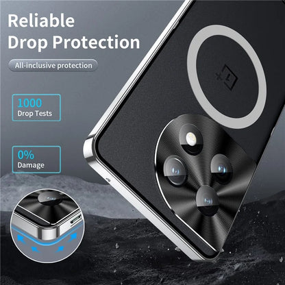 For OnePlus 12 5G Matte Case Compatible with MagSafe Metal Frame Protective Phone Cover