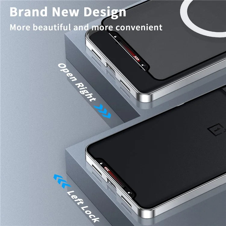 For OnePlus 12 5G Matte Case Compatible with MagSafe Metal Frame Protective Phone Cover