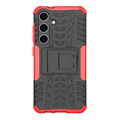 For Samsung Galaxy S24+ PC+TPU Phone Cover Tyre Pattern Phone Case with Kickstand