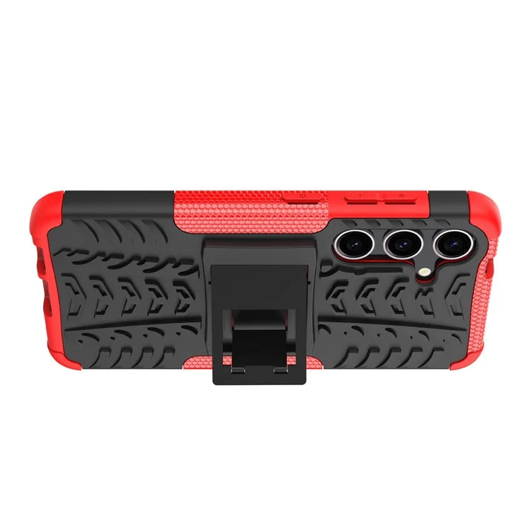 For Samsung Galaxy S24+ PC+TPU Phone Cover Tyre Pattern Phone Case with Kickstand