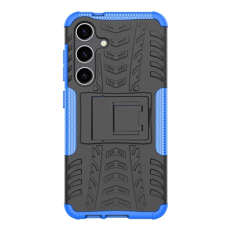 For Samsung Galaxy S24+ PC+TPU Phone Cover Tyre Pattern Phone Case with Kickstand