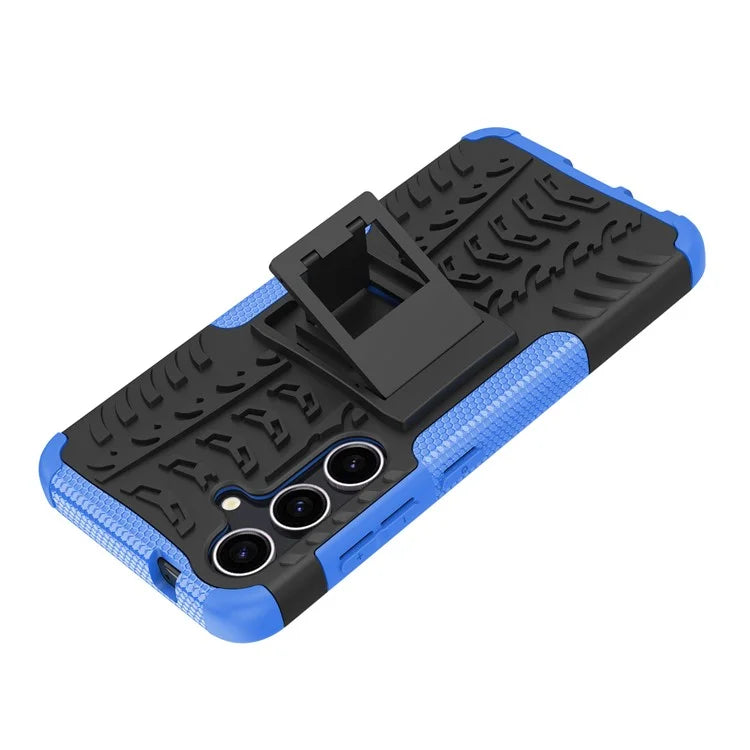 For Samsung Galaxy S24+ PC+TPU Phone Cover Tyre Pattern Phone Case with Kickstand