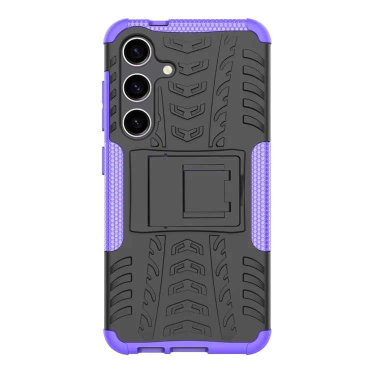 For Samsung Galaxy S24+ PC+TPU Phone Cover Tyre Pattern Phone Case with Kickstand