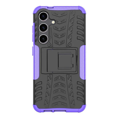For Samsung Galaxy S24+ PC+TPU Phone Cover Tyre Pattern Phone Case with Kickstand