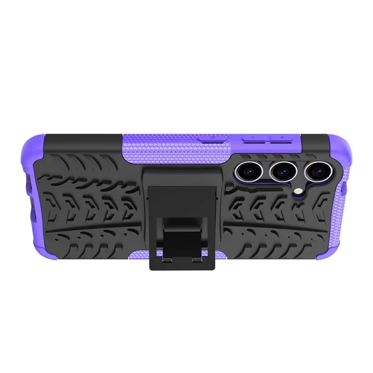 For Samsung Galaxy S24+ PC+TPU Phone Cover Tyre Pattern Phone Case with Kickstand