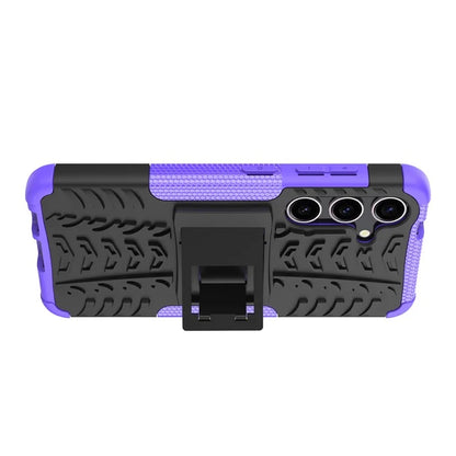 For Samsung Galaxy S24+ PC+TPU Phone Cover Tyre Pattern Phone Case with Kickstand