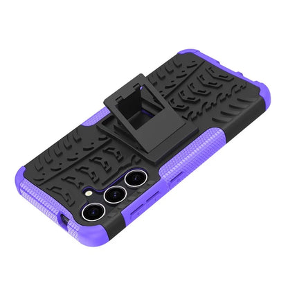 For Samsung Galaxy S24+ PC+TPU Phone Cover Tyre Pattern Phone Case with Kickstand