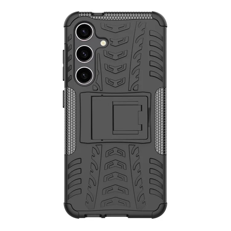 For Samsung Galaxy S24+ PC+TPU Phone Cover Tyre Pattern Phone Case with Kickstand