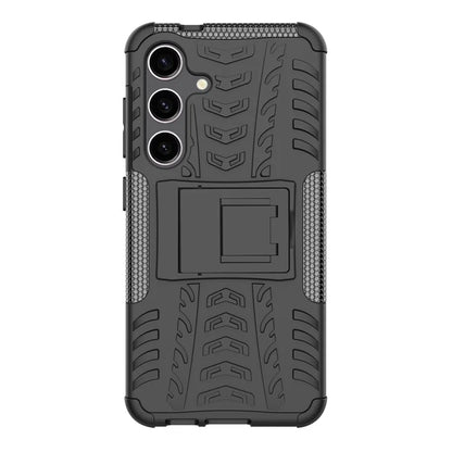 For Samsung Galaxy S24+ PC+TPU Phone Cover Tyre Pattern Phone Case with Kickstand
