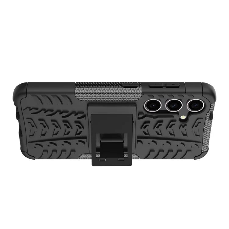 For Samsung Galaxy S24+ PC+TPU Phone Cover Tyre Pattern Phone Case with Kickstand