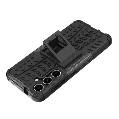 For Samsung Galaxy S24+ PC+TPU Phone Cover Tyre Pattern Phone Case with Kickstand
