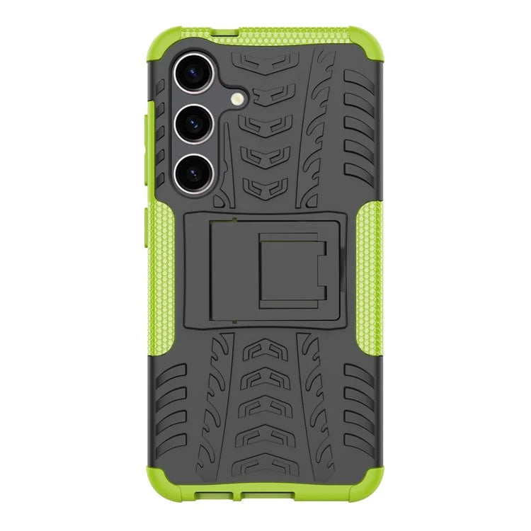 For Samsung Galaxy S24+ PC+TPU Phone Cover Tyre Pattern Phone Case with Kickstand