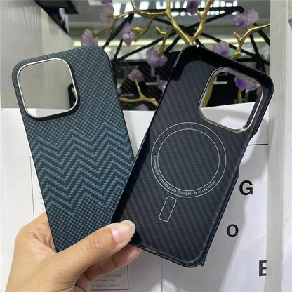 For iPhone 14 Pro Aramid Carbon Fiber Case Compatible with MagSafe Thin Touch Feel