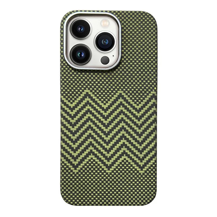 For iPhone 14 Pro Aramid Carbon Fiber Thin Phone Case Compatible with MagSafe