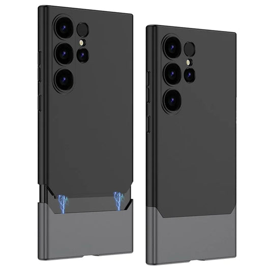 GKK For Samsung Galaxy S24 Ultra Phone Case Contrast Color Detachable Magnetic PC Cover+Grey