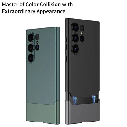 GKK For Samsung Galaxy S24 Ultra Phone Case Contrast Color Detachable Magnetic PC Cover+Grey