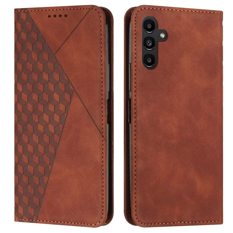 For Samsung Galaxy A55 5G Magnetic Case PU Leather Skin-touch Phone Stand Cover