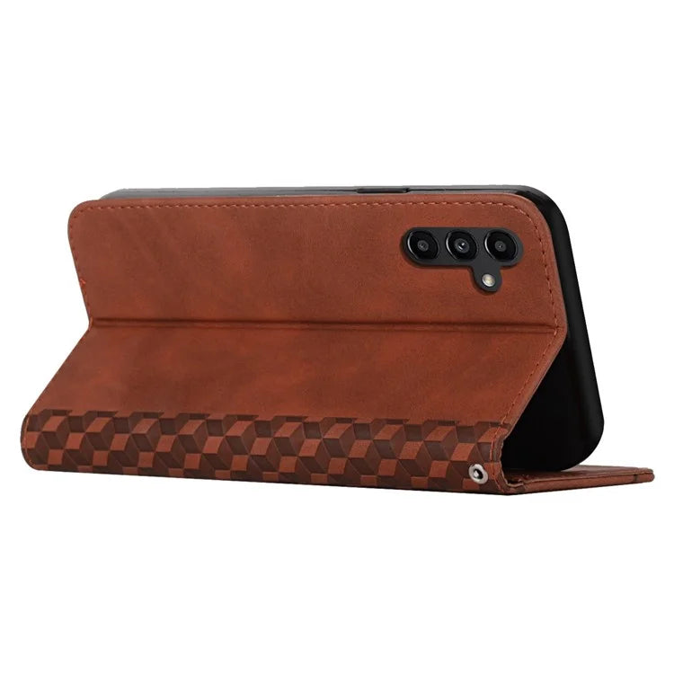 For Samsung Galaxy A55 5G Magnetic Case PU Leather Skin-touch Phone Stand Cover