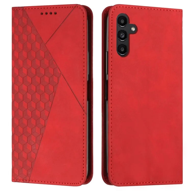 For Samsung Galaxy A55 5G Magnetic Case PU Leather Skin-touch Phone Stand Cover