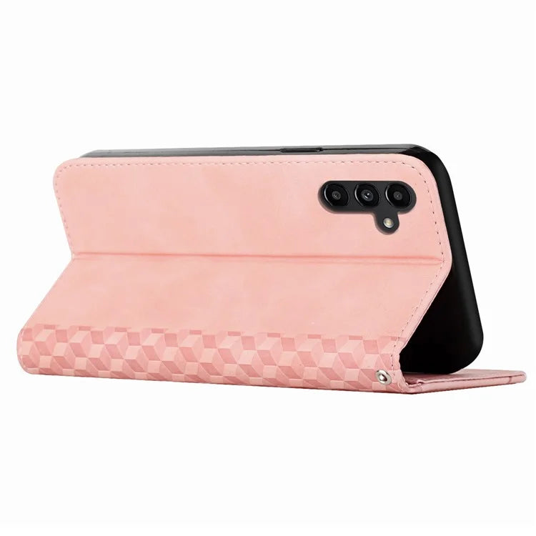 For Samsung Galaxy A55 5G Magnetic Case PU Leather Skin-touch Phone Stand Cover