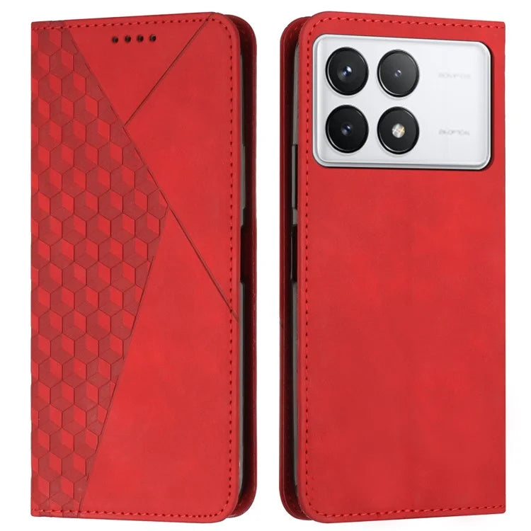 For Xiaomi Redmi K70E 5G / Poco X6 Pro 5G Imprinted Magnetic Phone Case PU Leather Phone Stand Cover